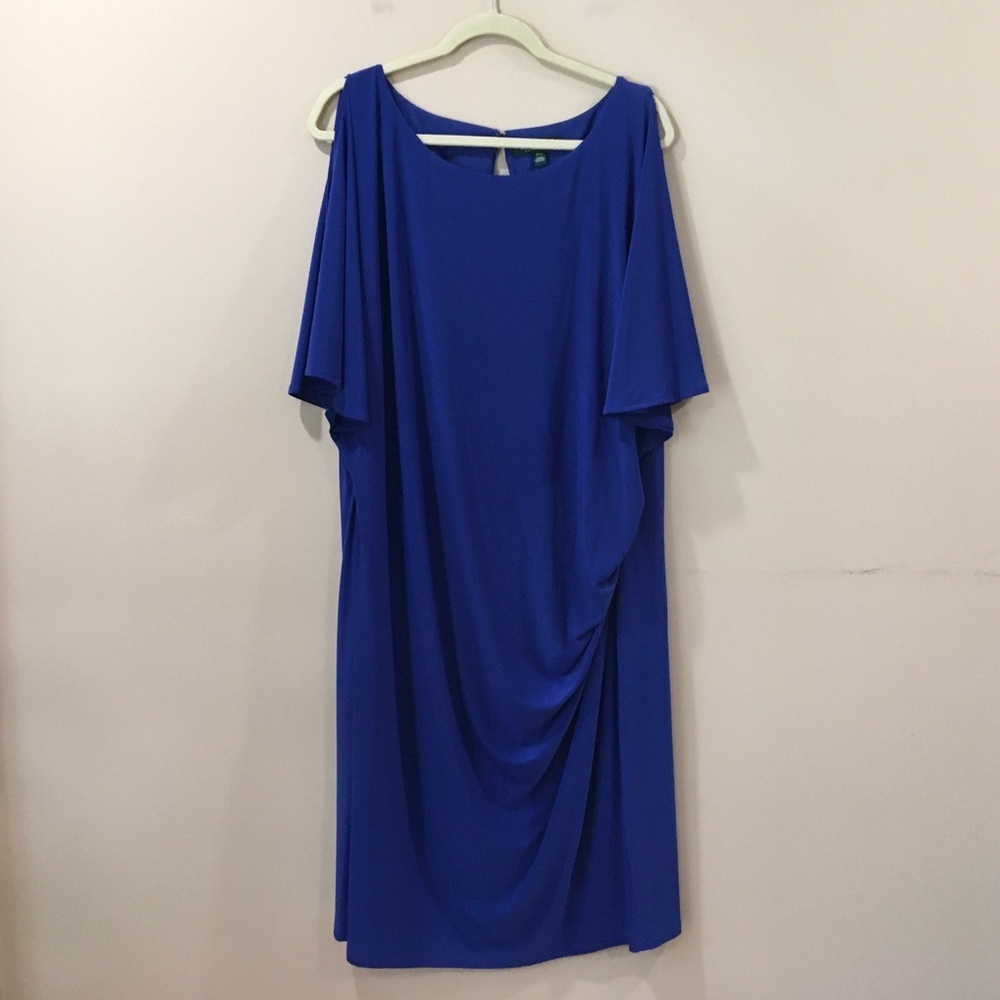 Lauren Ralph Lauren Sheath Dress Women 16 Royal Blue Party Office Career Elegant